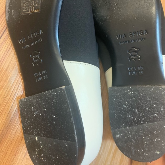 Via Spiga Tate Cap Toe Leather Slip On Loafers - Picture 9 of 11